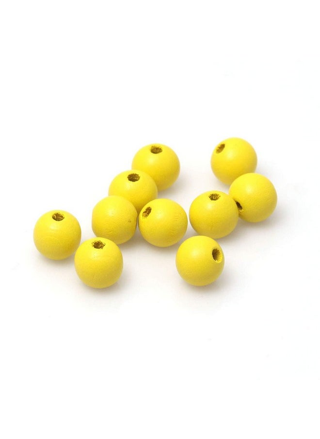 Craft Making Shop - 100 Yellow Round Wood Beads Bulk 16Mm Or 5 8 Inch Wood Beads With 4.2Mm Hole - Image 1