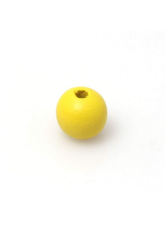 Craft Making Shop - 100 Yellow Round Wood Beads Bulk 16Mm Or 5 8 Inch Wood Beads With 4.2Mm Hole - Image 1