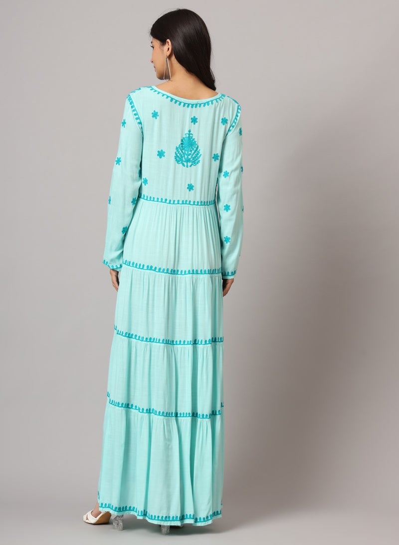 Alaya Hand Embroidered Lucknowi Chikankari  Rayon Jalabiya-AL3935 - Image 2