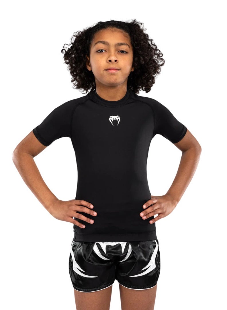 VENUM CONTENDER KIDS RASHGUARD SHORT SLEEVES BLACK