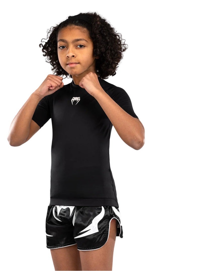 VENUM CONTENDER KIDS RASHGUARD SHORT SLEEVES BLACK
