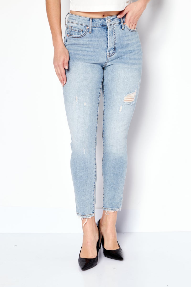 Jessica Simpson Women Regular Fit Washed Denim Jean, Blue - Image 1