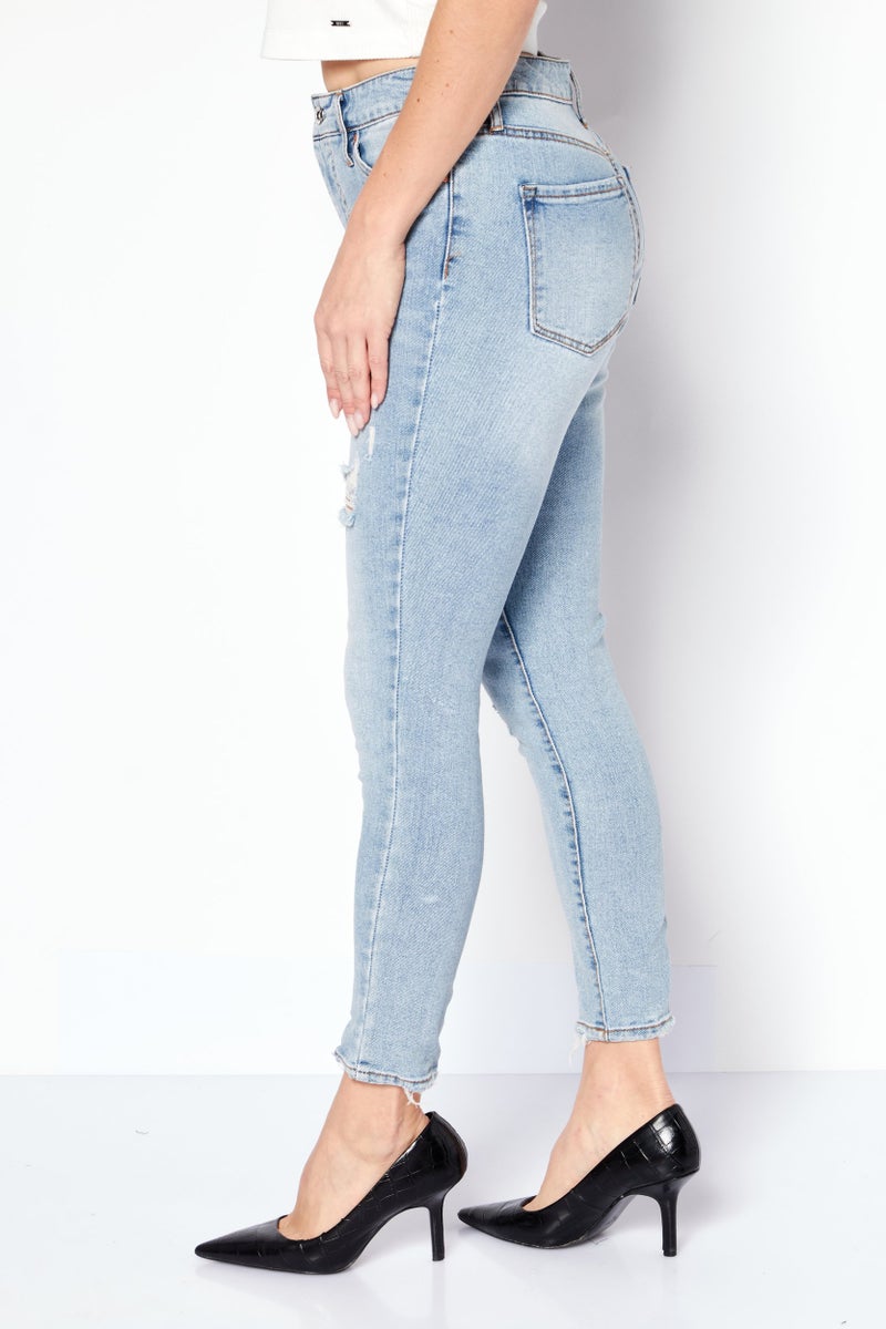 Jessica Simpson Women Regular Fit Washed Denim Jean, Blue - Image 2