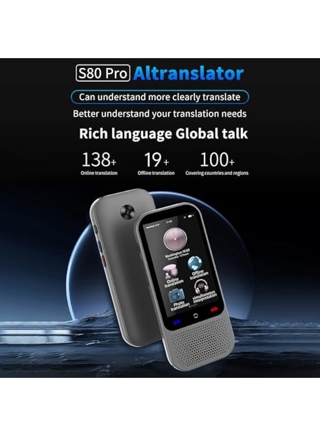 Topleo Translator, Portable Language Translator Device with 138 Languages Translating 16 Offline Translation Simultaneous Interpretation Support Voice Video Recording/Photo Translate/ChatGPT Function - Image 2