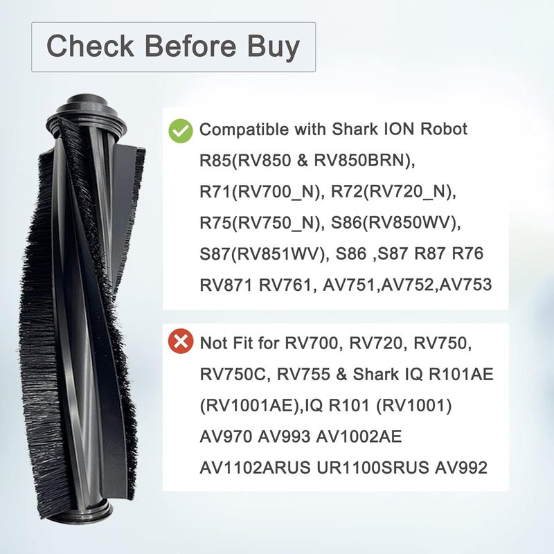 Tivcroxs 20 Pack Replacement Parts for Shark ION R85 RV850 S86 S87 S88 R71 R72 R75 RV761 RV771 RV871 AV751 AV752 AV753 Robot, 2Main Brush&5Filters&10Side Brushes&2Pre-Filter&1Brush Protect Guard - Image 2