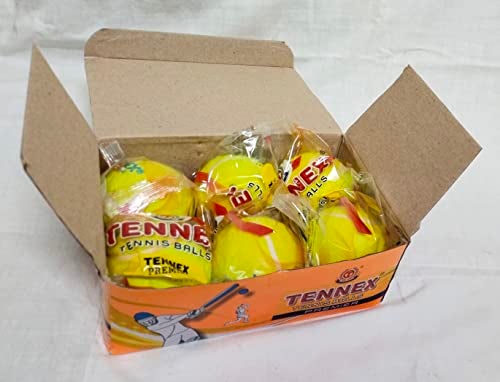 TENNEX Premier Soft Tennis Ball for Under Arm Cricket | Light | Standard Size for Tournament and Practice (6 Pcs, Yellow) - Image 2
