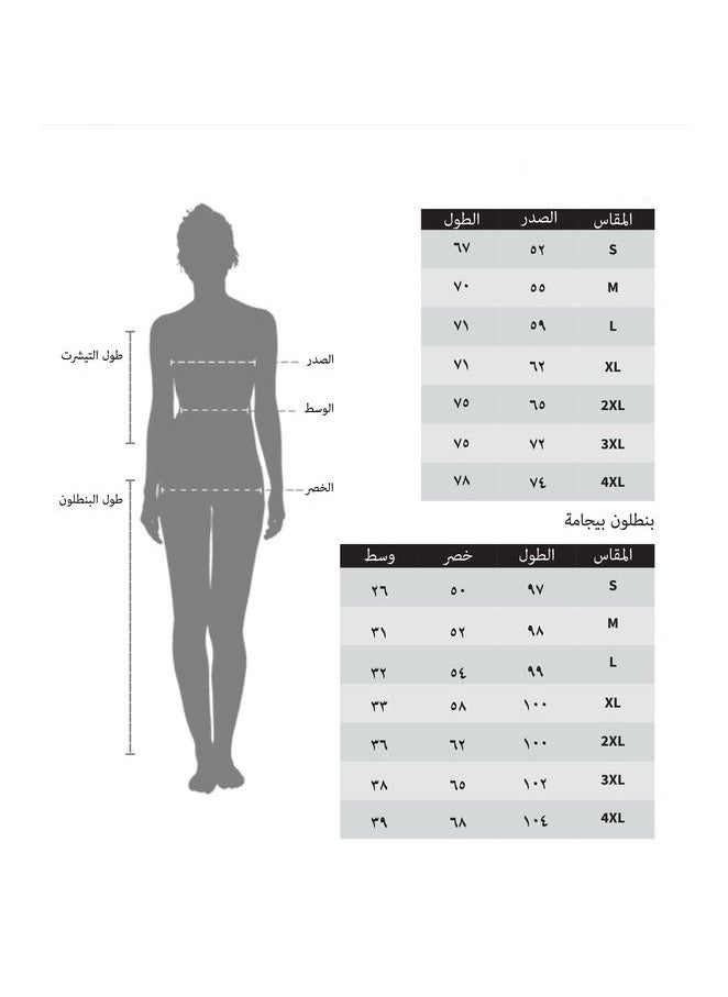 Generic - Women's pajama set - a summer wear of 2 pieces - pants and a T-shirt and sleep glasses - patterned with different designs and specially designed to provide comfort and freshness. - Image 1