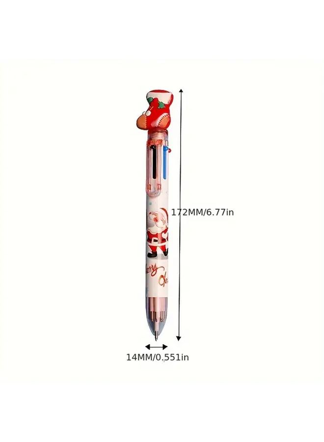 12 Piece Set Blue Christmas Ball Pens Smooth Writing Cute Cartoon Holiday Party Gifts - Image 5