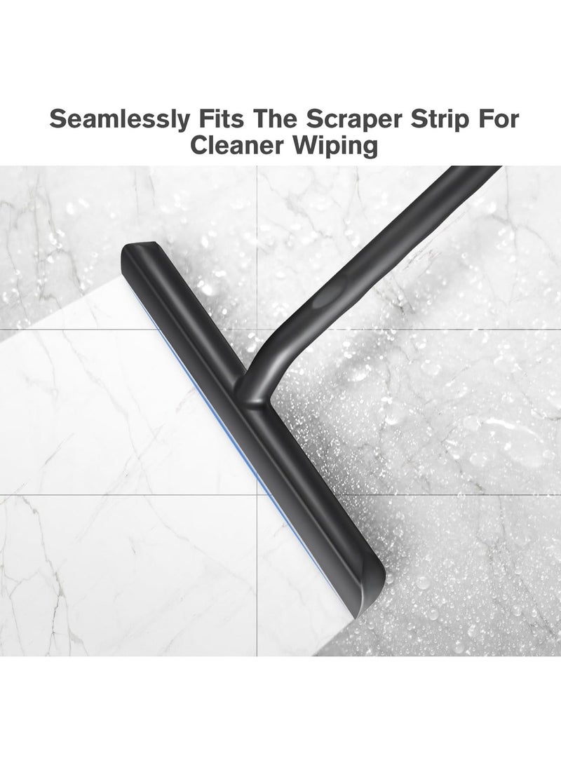 Shower Squeegee, Window Squeegee, Flexible, Non-Slip Grip, Window Squeegee Black 21cm with Holder Without Drilling - Shower Squeegee for Bathroom, Mirror, Tile - Image 4