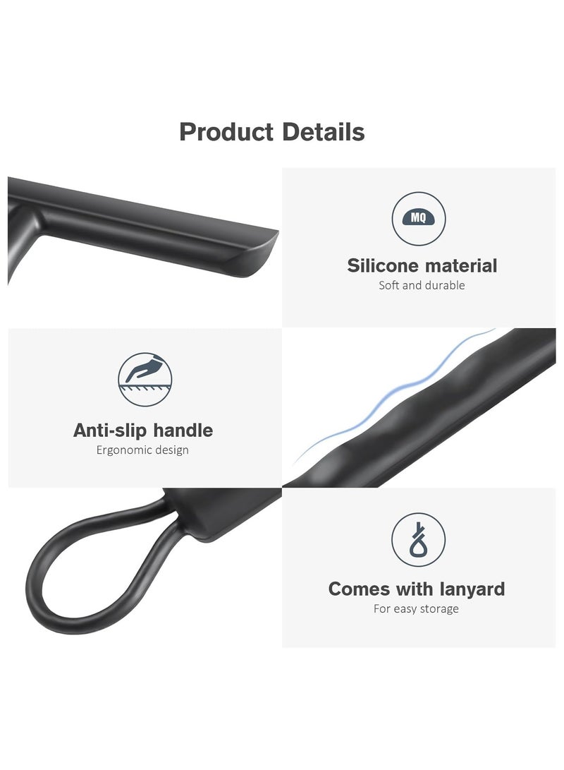 Shower Squeegee, Window Squeegee, Flexible, Non-Slip Grip, Window Squeegee Black 21cm with Holder Without Drilling - Shower Squeegee for Bathroom, Mirror, Tile - Image 3