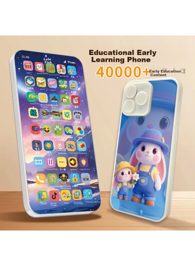 Leleyu Children's Toy Phone 1-3 Years Old Infant Early Education Machine 45-key Simulated Touchscreen Phone Birthday Gift For Boys And Girls - Image 1
