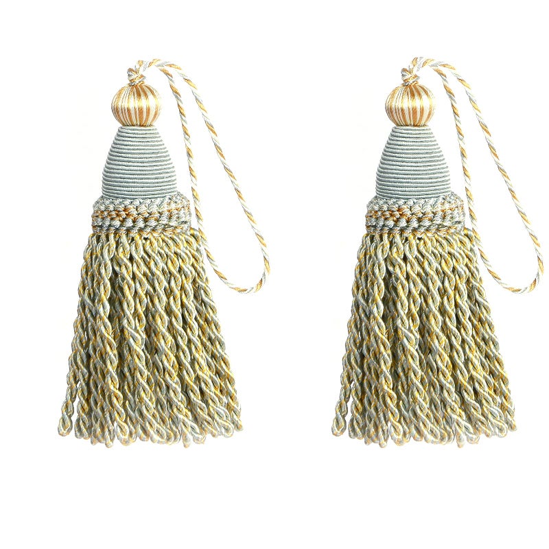 HedongHexi 2 Pack Braided Tassel 24cm/9 Inch Key With Loops, Handmade Twisted Craft, DIY Accessories for Home Decoration - Image 1