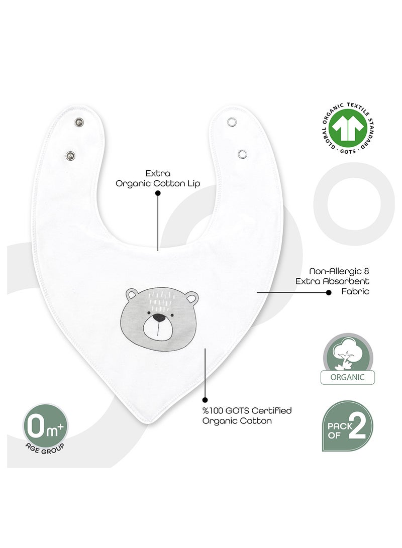 Moon Bandana Bibs Regular Organic Pk 2 - Image 3