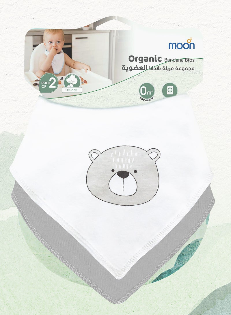 Moon Bandana Bibs Regular Organic Pk 2 - Image 2