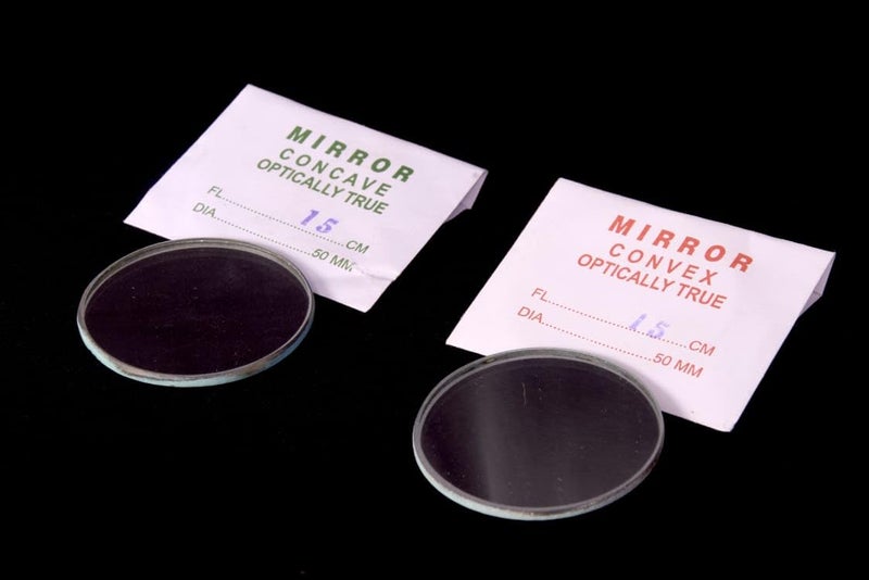 DIETURY Optic Lens Set Double Concave Convex Lens & Concave Mirror Convex Mirror Light and Ray Optics Science lab Apparatus for Physics lab Equipment Set of 4 Dia 50mm Focal Length 15cm - Image 2