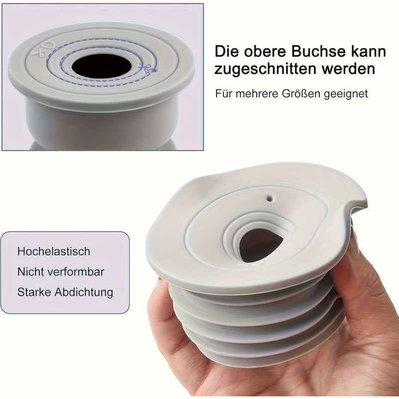 Washing Machine Drain Seal 53mm Grey Silicone O Ring Pipe Washer 1pc With Lid - Image 5
