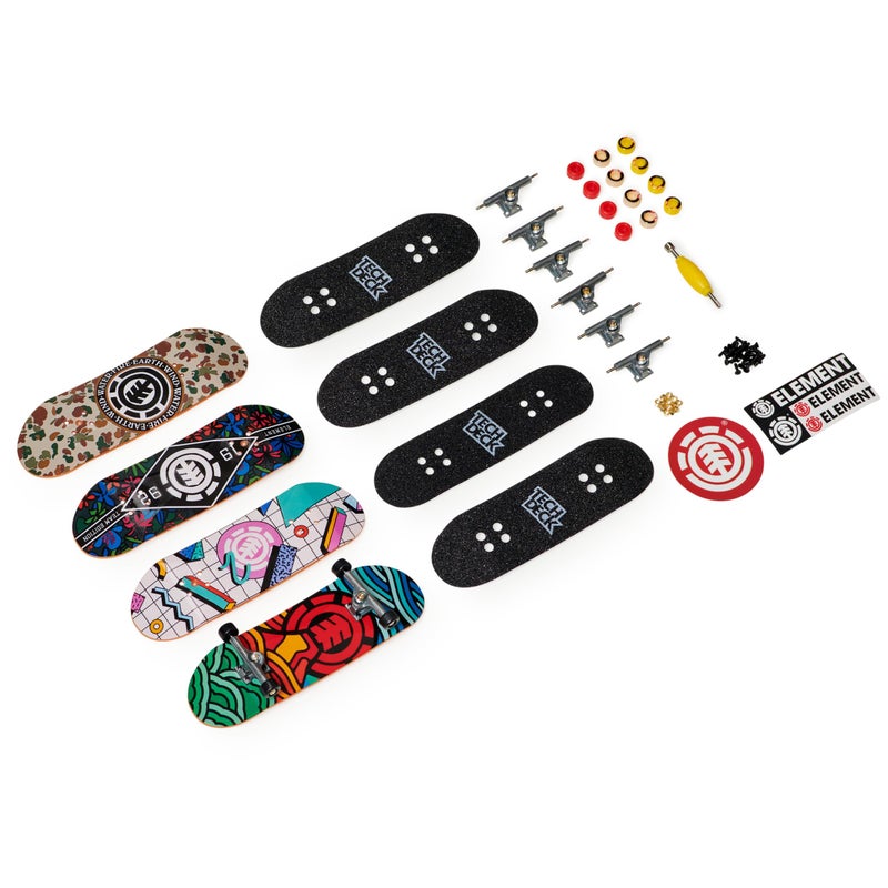 Tech Deck تكنيك ديك، مجموعة 4 لوحات أصابع Ultra DLX، ألمنت سكيت بورد، لوحات سكيت صغيرة قابلة للجمع والتخصيص، لعبة للأطفال من سن 6 سنوات وما فوق - Image 4