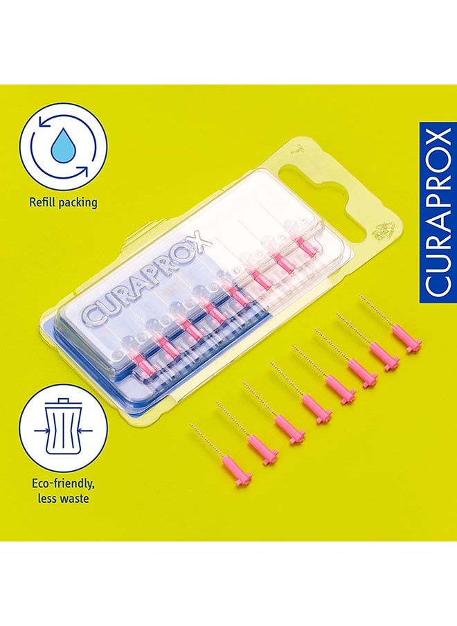 CURAPROX فرشاة أسنان بين الأسنان CPS 08 Prime Refill من Curaprox، باللون الوردي، 8 قطع - 8 × 0.8 مم - 3.2 مم فرشاة أسنان داخلية.  - Image 3