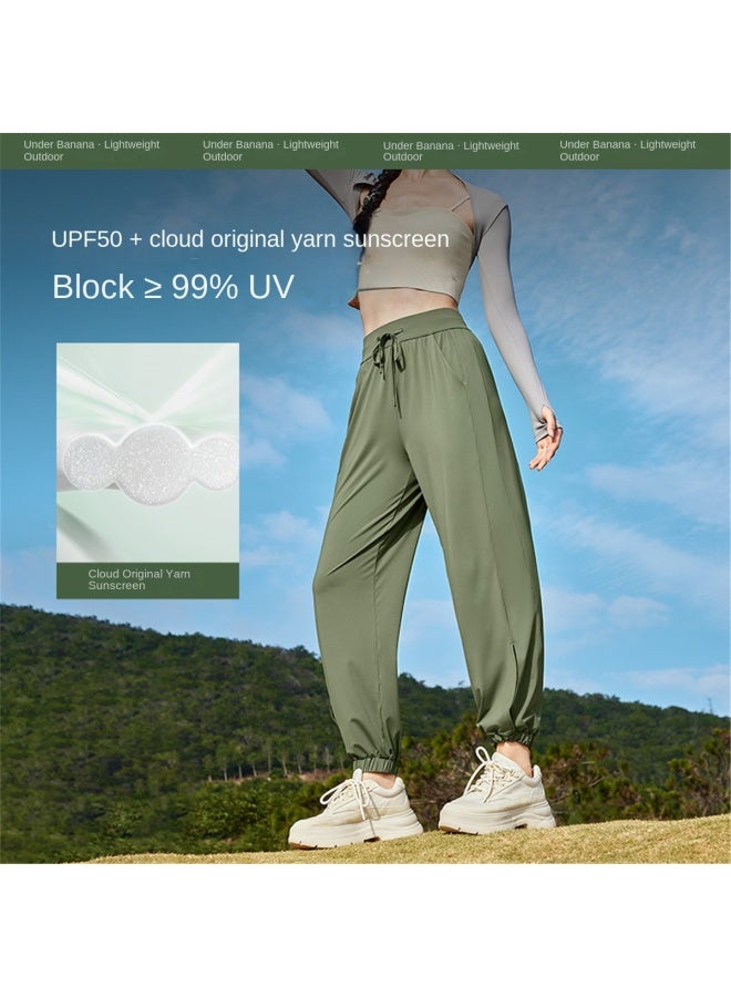 Cool Sun-proof】spring/summer Bestseller Women's Casual Pants With Cuffed Ankles, Sun Protection, Tummy Control, High Waist, Cooling, Leg-lengthening Effect - Image 4