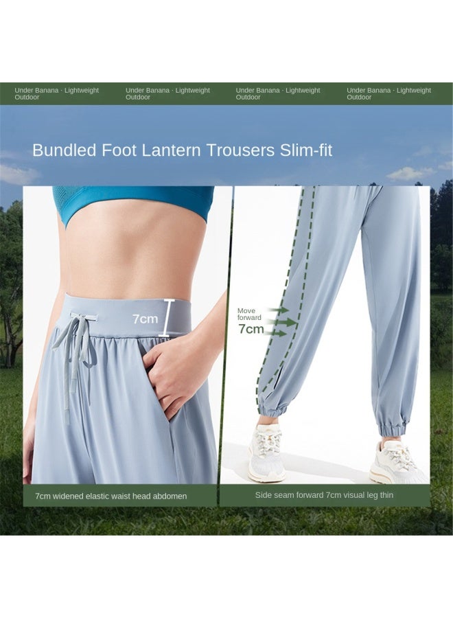 Cool Sun-proof】spring/summer Bestseller Women's Casual Pants With Cuffed Ankles, Sun Protection, Tummy Control, High Waist, Cooling, Leg-lengthening Effect - Image 5