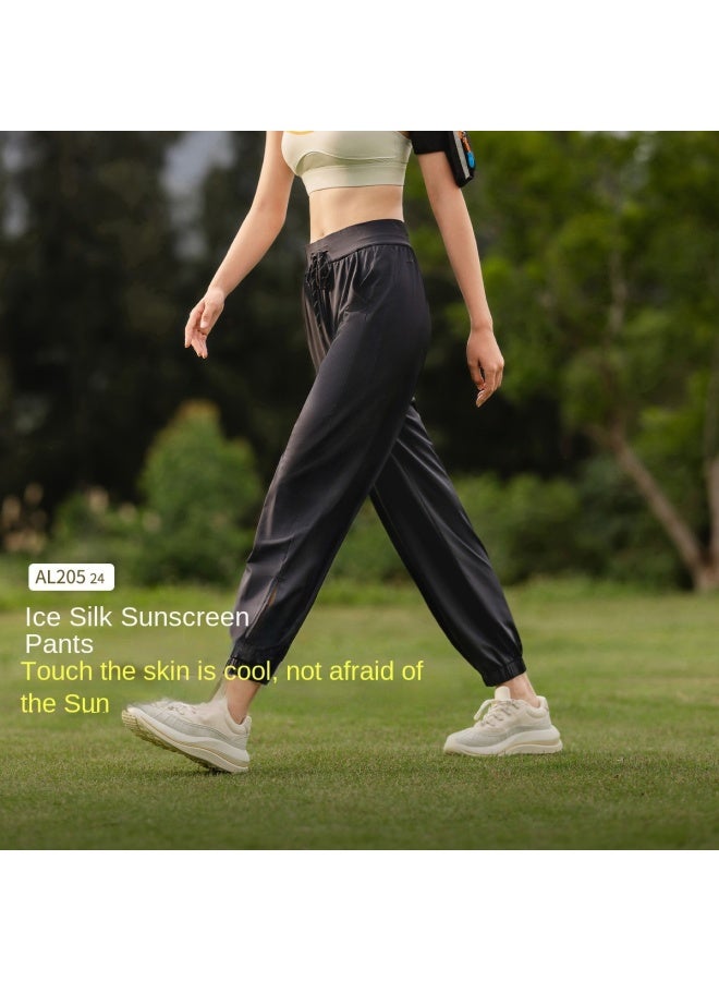 Cool Sun-proof】spring/summer Bestseller Women's Casual Pants With Cuffed Ankles, Sun Protection, Tummy Control, High Waist, Cooling, Leg-lengthening Effect - Image 2