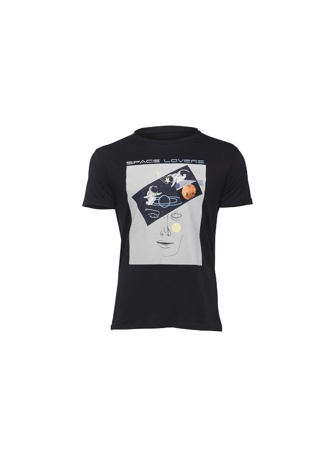 BiggDesign Faces Space Lovers Man T-Shirt- Medium Size - Image 1