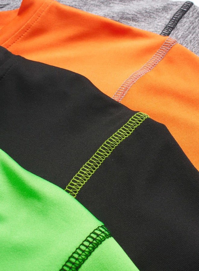 Black Bear Boy's Performance Dry-Fit T-Shirts (4 Pack), Black/Green/Grey/Orange, 8-10 - Image 5