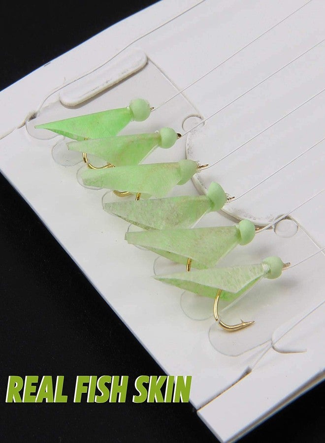 Shaddock Fishing Rigs Bait Lures Freshwater Saltwater Sea Rigs Glow Rigs with Fish Skin/Feather Hooks Size 4 6 8 by 8# - Image 4