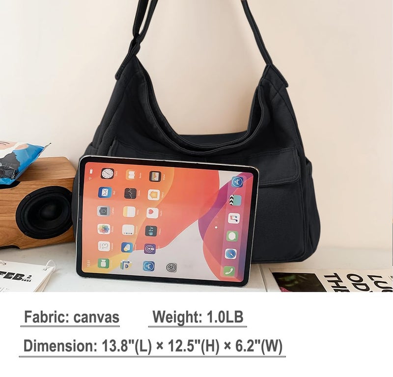Collsants Messenger Bag Hobo Crossbody Bags for Women Canvas Bag Crossbody Tote Bag Shoulder Bag - Image 4