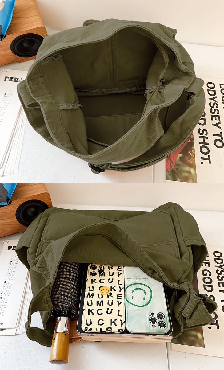 Collsants Messenger Bag Hobo Crossbody Bags for Women Canvas Bag Crossbody Tote Bag Shoulder Bag - Image 5