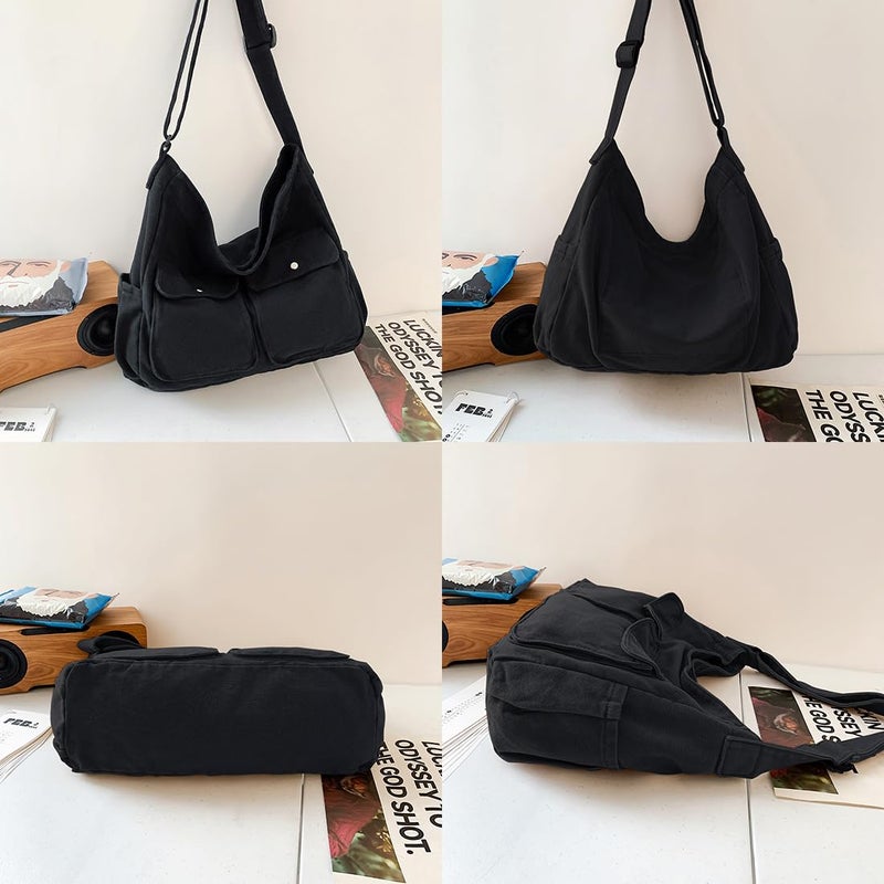 Collsants Messenger Bag Hobo Crossbody Bags for Women Canvas Bag Crossbody Tote Bag Shoulder Bag - Image 2