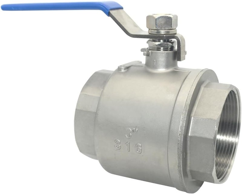 DAN SPEED 3" NPT Female 316 Stainless Steel Full Port Ball Valve with Vinyl Handle - Image 2