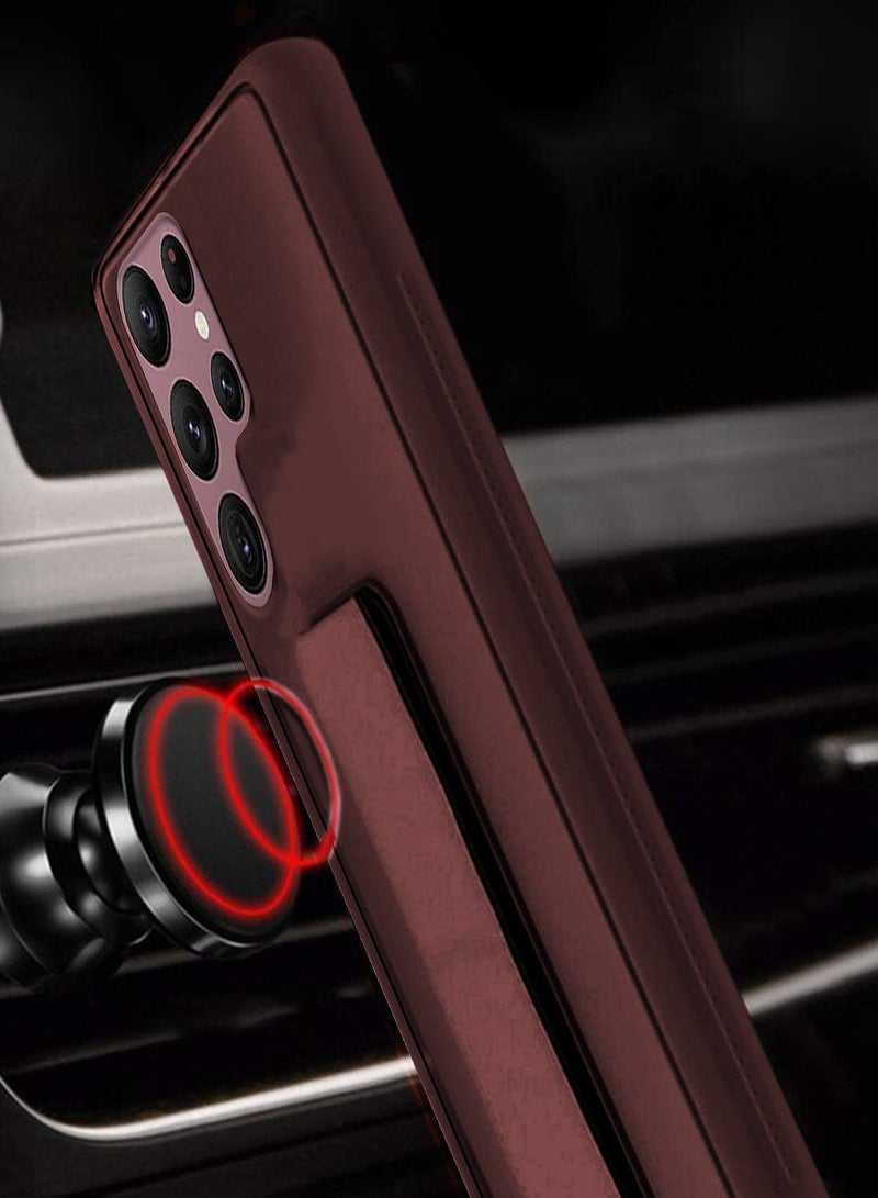 BORTONY Samsung Galaxy S22 Ultra Case Finger Grip Magnetic Stand Holder Silicone Protective Cover - Image 2