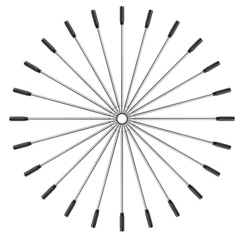 DunBong Black Ink Refill Pack of 5, Replaceable Ballpoint Pen Refills, Medium Point Metal Refill (Black) - Image 2
