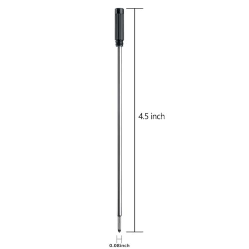 DunBong Black Ink Refill Pack of 5, Replaceable Ballpoint Pen Refills, Medium Point Metal Refill (Black) - Image 3