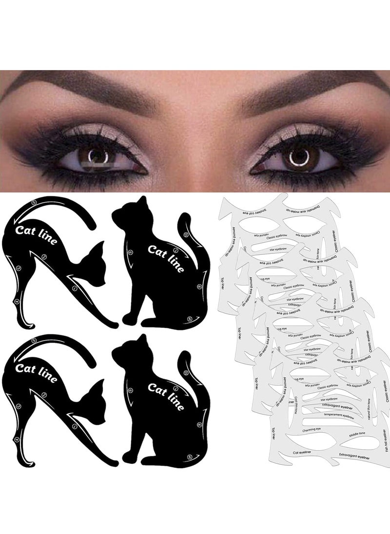 SYOSI - 8-Piece Cat Eyeliner Stencil Stickers, 27 Styles Professional Stamp Stencils, Eyeliner Stencil Tape Eyes with Wings, Sticker Set for Eyeshadow and Eyeliner, Makeup Beginners Essentials - 8 Sheets - Image 1