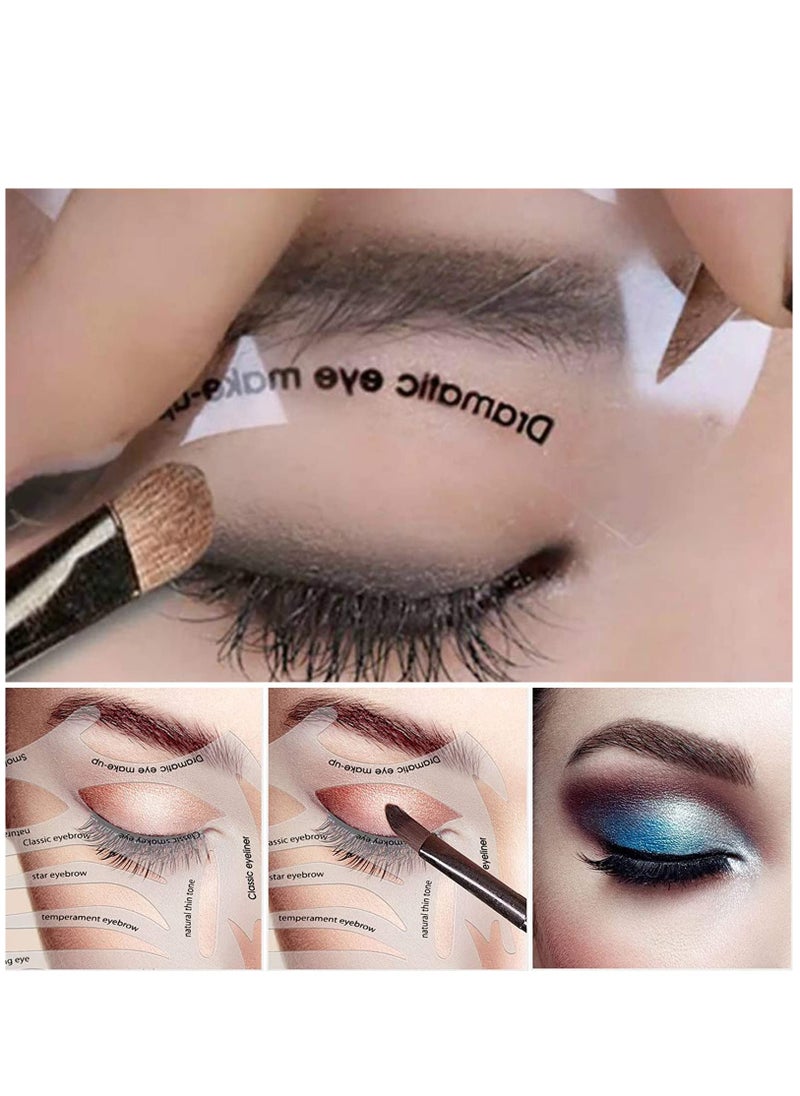 SYOSI - 8-Piece Cat Eyeliner Stencil Stickers, 27 Styles Professional Stamp Stencils, Eyeliner Stencil Tape Eyes with Wings, Sticker Set for Eyeshadow and Eyeliner, Makeup Beginners Essentials - 8 Sheets - Image 1