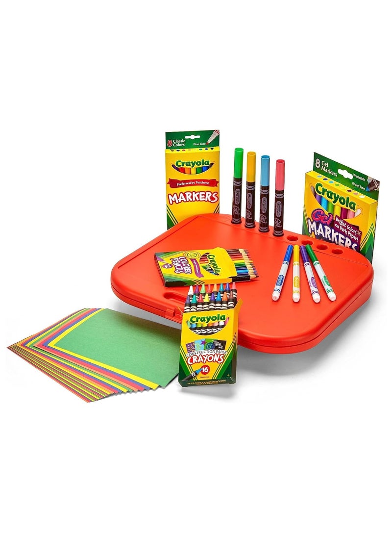 كرايولا مجموعة منضدة كمبيوتر محمول وحقيبة حمل 2 في 1 من كريت آند كاري مكونة من 75 قطعة - متنوعة، قد يختلف اللون - Image 4