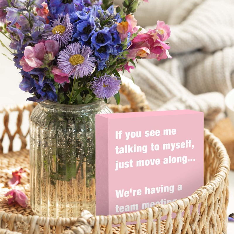 TAGDANK Pink Cubicle Decorations Office Desk Decor Accessories for Women Cute Office Cubicle Decor Pink Gifts for Women Coworker Friends Female Funny Sign Decorations - Image 5