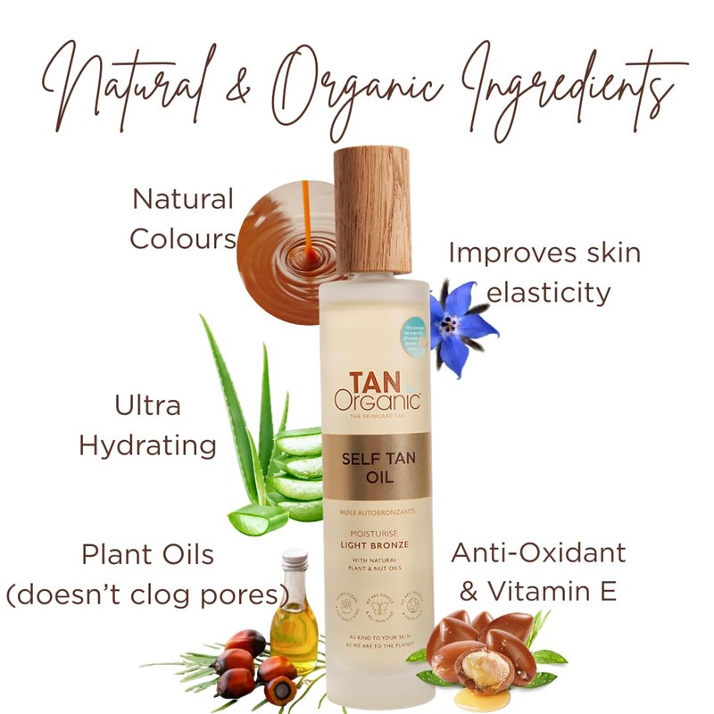 TANORGANIC زيت تان أورجانيك للتسمير الذاتي تان مزيف معتمد عضوي طبيعي نباتي 100 مل - Image 2