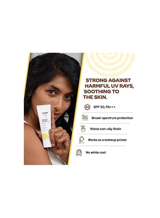 Rivela Dermascience Ultralight Matte Sunscreen Gel SPF 50, PA+++ - Image 3