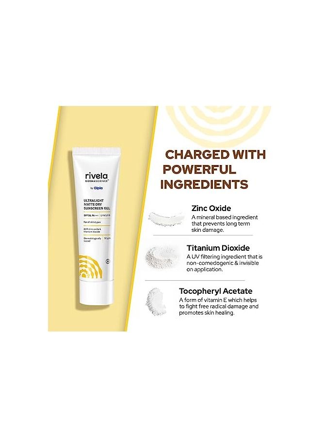 Rivela Dermascience Ultralight Matte Sunscreen Gel SPF 50, PA+++ - Image 2