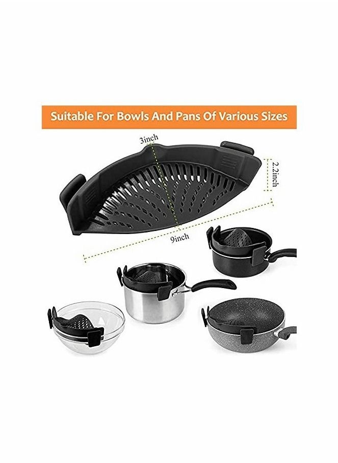 KASTWAVE - Clip on Strainer, Strainer, Kitchen Flexible Food Colander Durable Safe - Image 1
