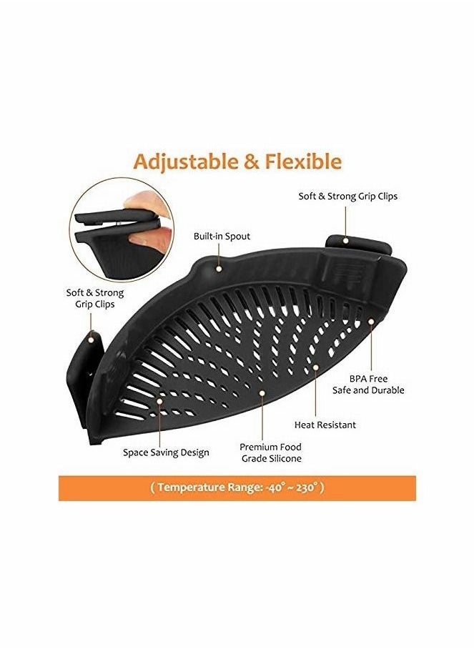 KASTWAVE - Clip on Strainer, Strainer, Kitchen Flexible Food Colander Durable Safe - Image 1