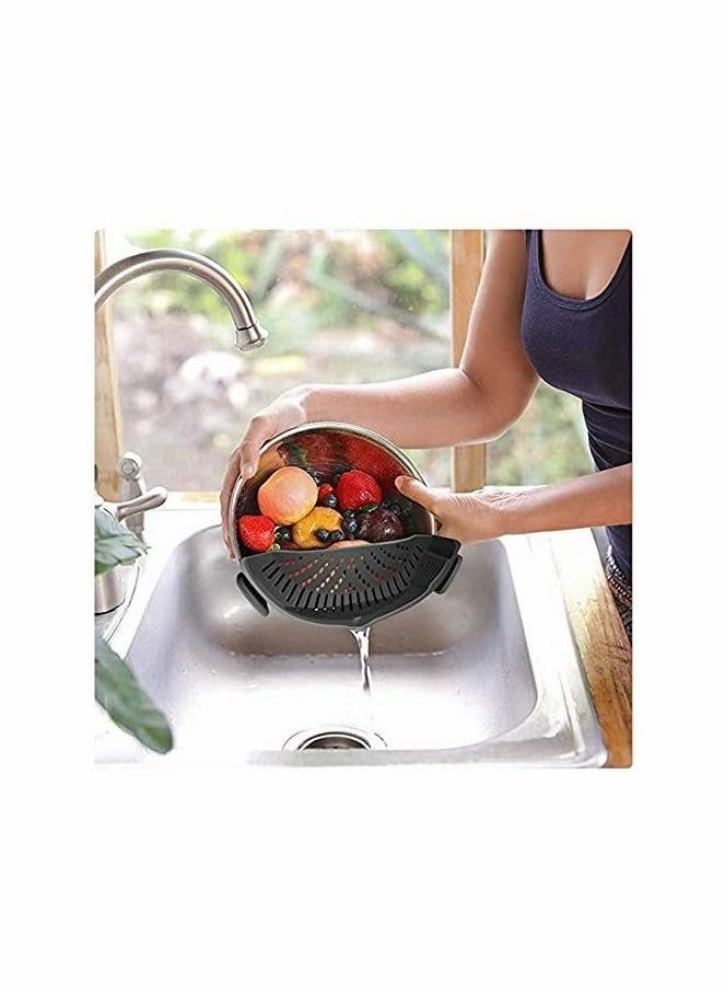 KASTWAVE - Clip on Strainer, Strainer, Kitchen Flexible Food Colander Durable Safe - Image 1