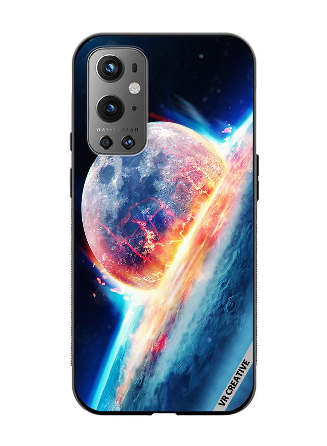 VR CREATIVE Protective Case Cover For OnePlus 9 Pro Fallen Moon Design Multicolour - Image 1