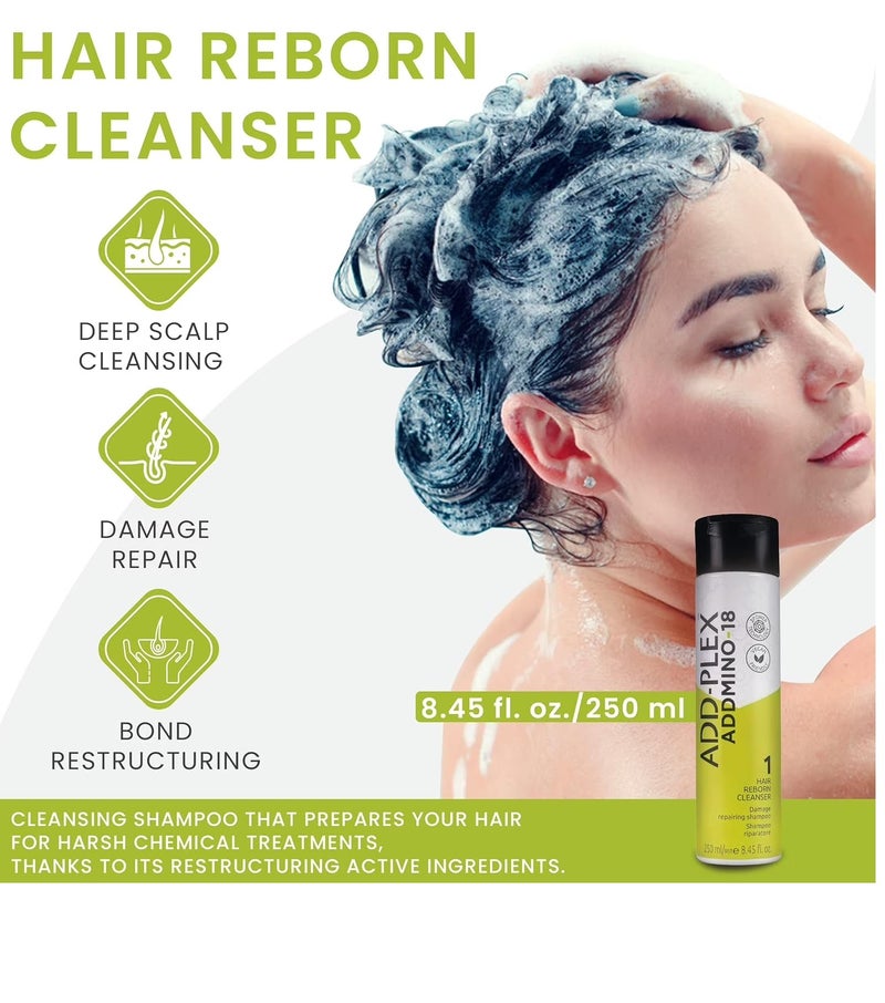 ADDMINO 18 HAIR REBORN CLEANSER STEP-01 250ML/8.45 Fl.oz. - Image 2