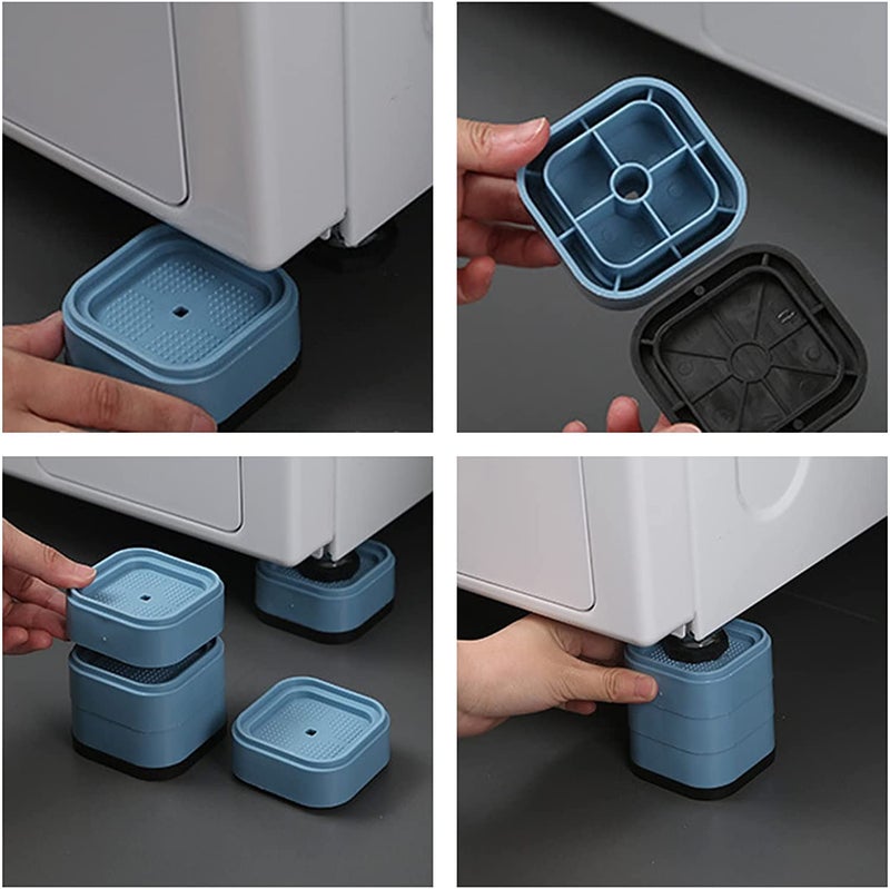 SNEHANSH SNEHANSH Anti Slip Washing Machine Support pad Shock And Noise Cancelling Feet Pads Anti Slip Noise Cancelling Washing Machine Feet for Any Washer Dryer BLUE PACK OF 8  - Image 3