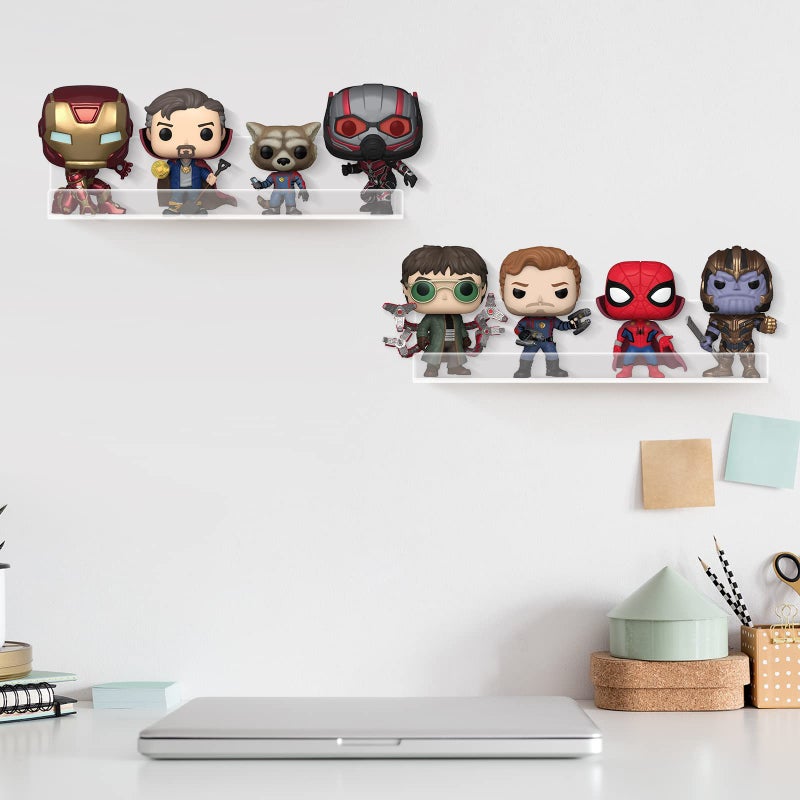 Laurensory Vinyl Record Shelf Wall Mount  6 Pack 12 Inch Clear Acrylic Album Record Holder Display  Kids Bookshelf  Floating Wall Shelves For Bathroom  Bedroom  Living Room  Kitchen - Image 4