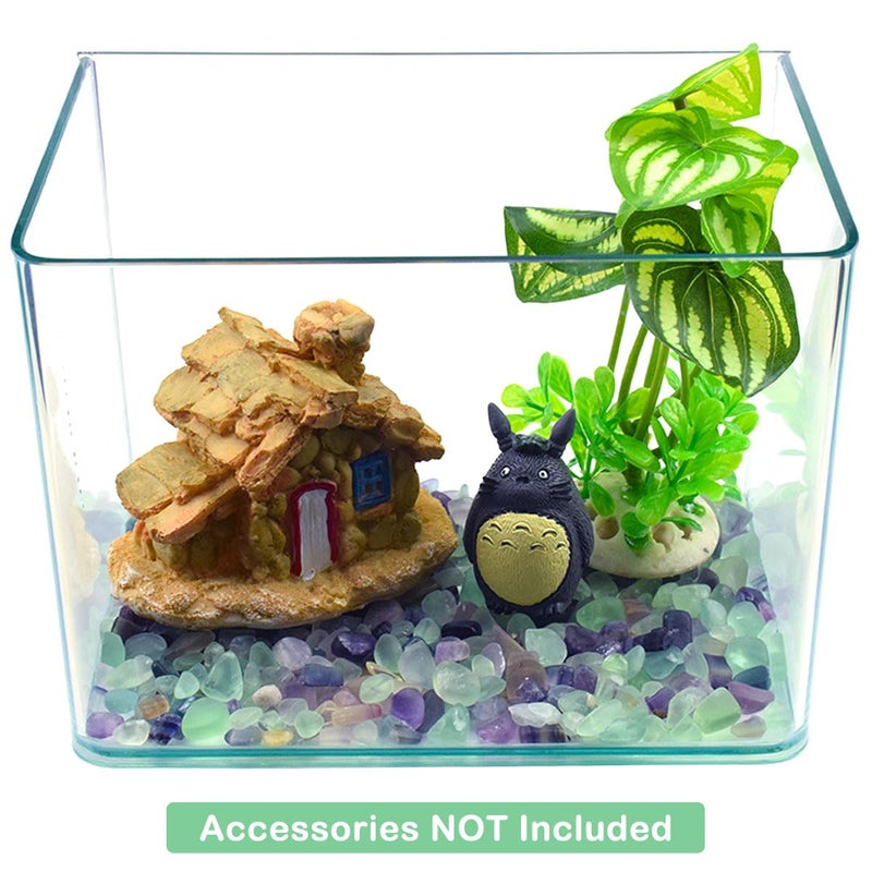 WAYBER Decorative Crystal Pebbles, 2 Lbs/920g (Fill 1.8 Cups) Natural Quartz Stones Aquarium Gravel Sea Glass Rock Sand for Vase Fillers/Fish Turtle Tank/Succulent Plants Decoration - Image 4